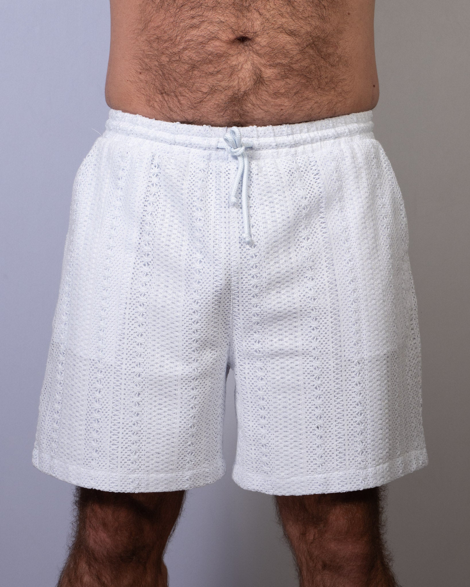 SS26 Crochet Shorts Baby Blue