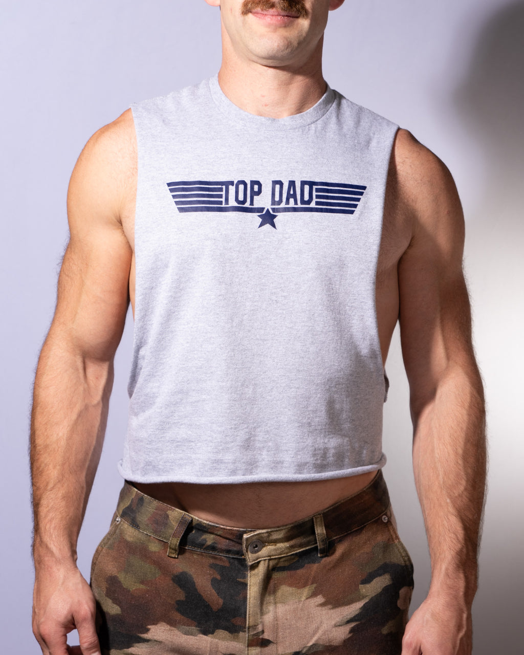 Top Dad Cropped Shredder Tee Sport Grey Blue