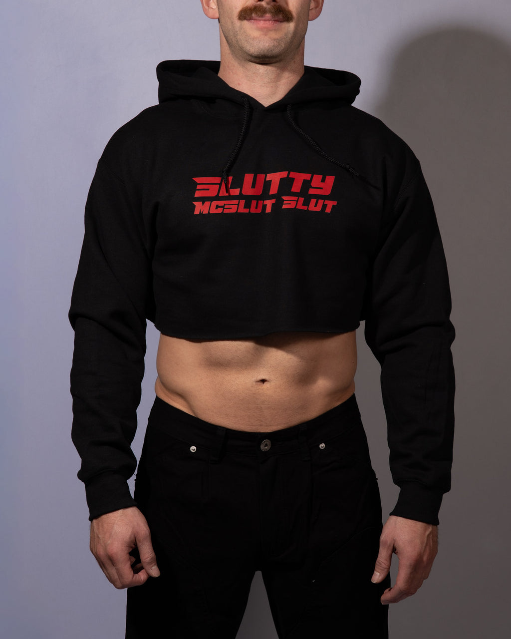 Slutty McSlut Slut Cropped Hoodie Black