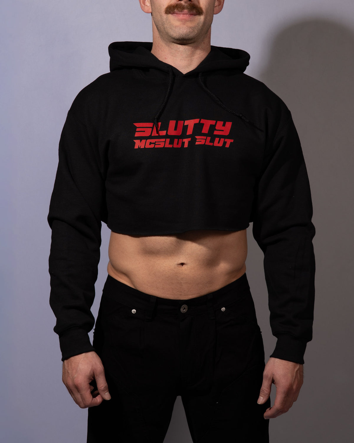 Slutty McSlut Slut Cropped Hoodie Black