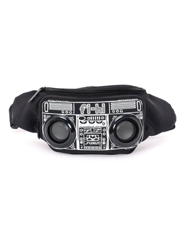 FI-HI Bluetooth Speaker Bum Bag | Black Boom Box Black