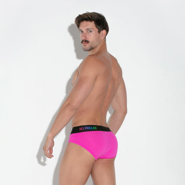 Pride Mesh Brief - 3 colors Fuchsia