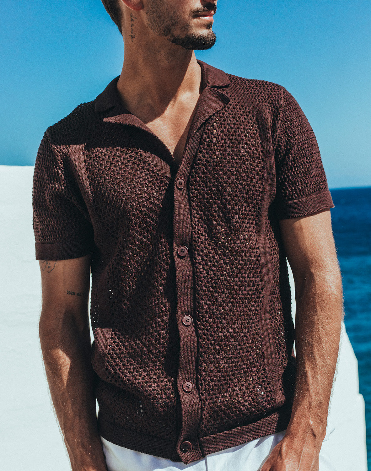 Amalfi Knitted Shirt Cocoa Black