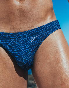 V20 Signature Print Swim Brief-Navy Blue