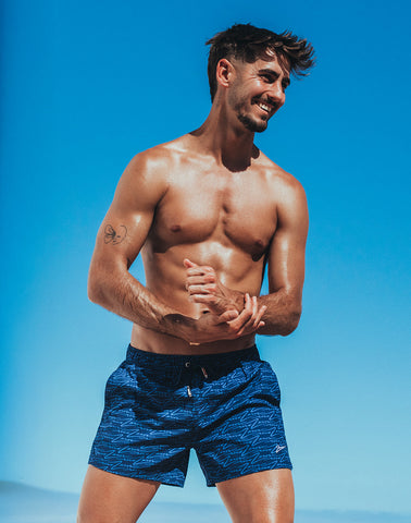 S70 Signature Print Swim Shorts Blue