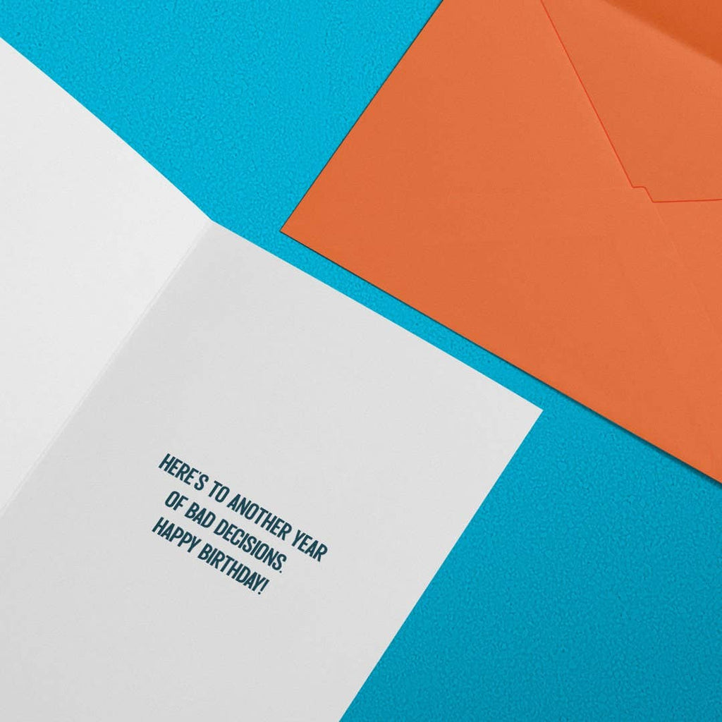 Terrible Decisions Funny Irreverent Adult Birthday Card