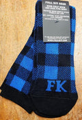 FK SPORT PLAID HIGH CALF SOCK Black Royal Blue