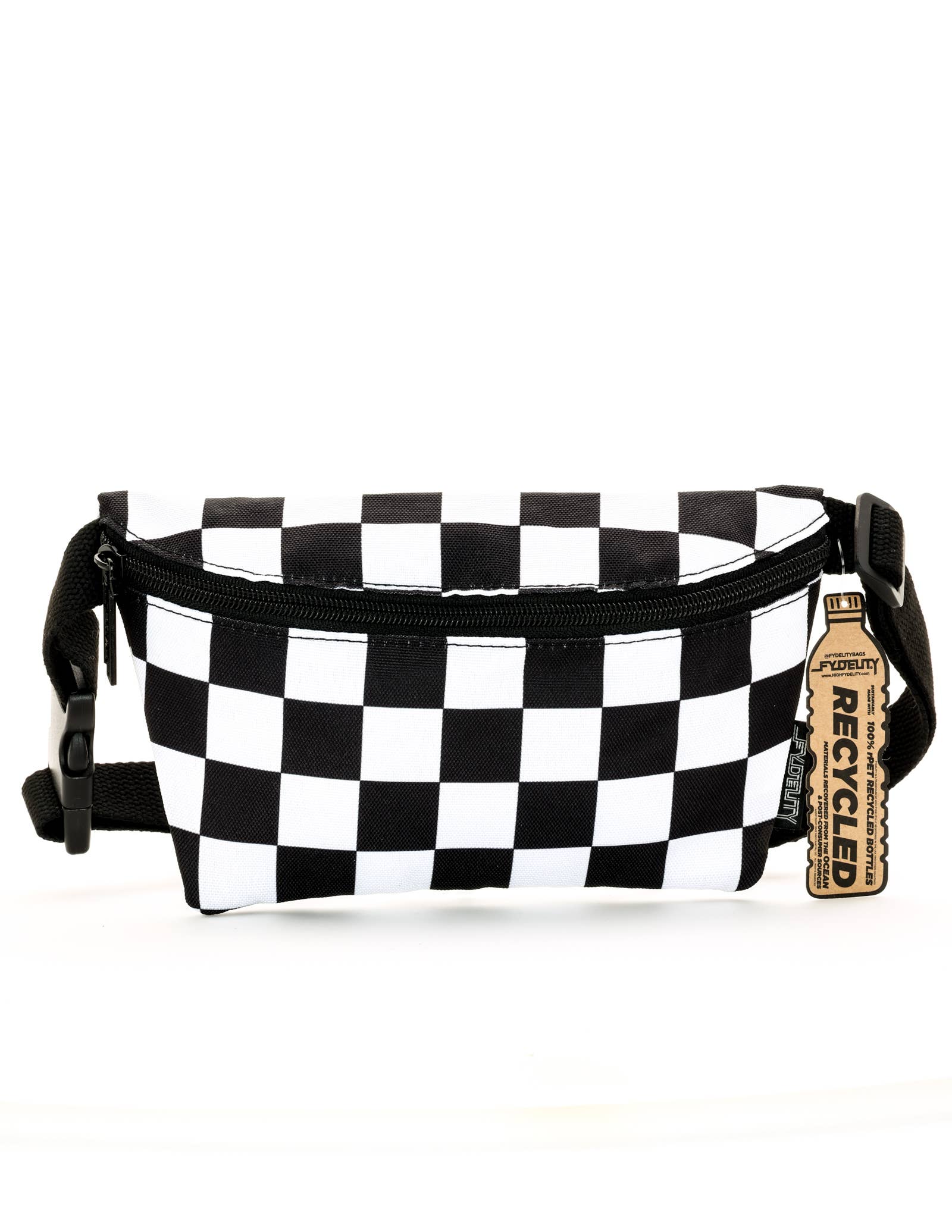 Fanny Pack | Slim | Recycled RPET | XL Checker Black