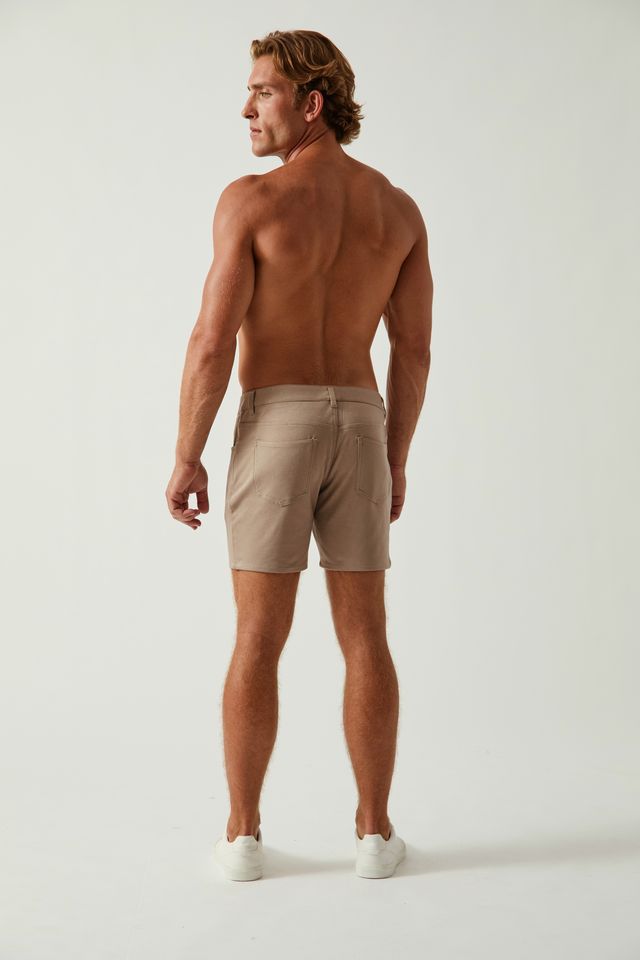 5" KNIT JEAN SHORT - DARK KHAKI