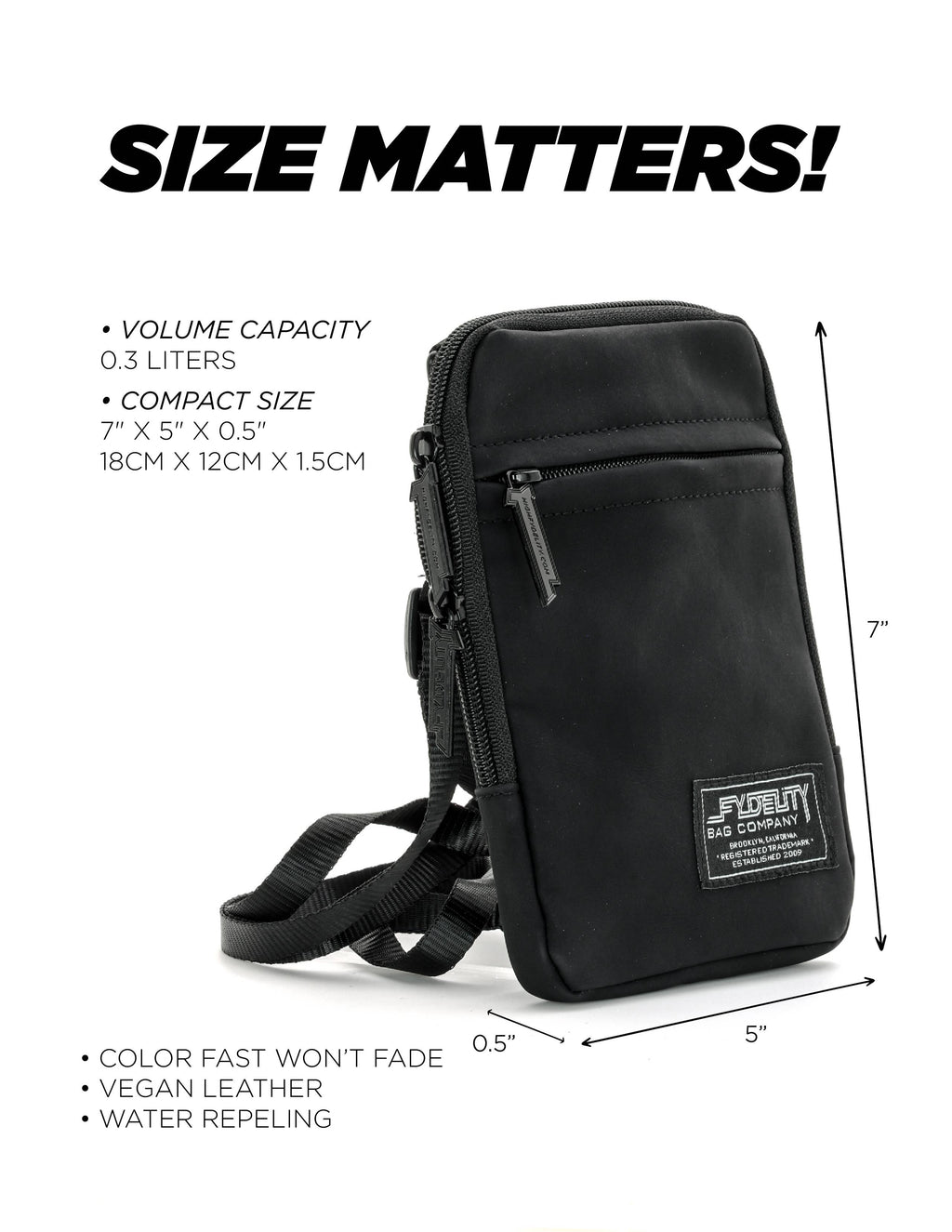 88701: Crossbody Slim Shady Bag | Vegan Black