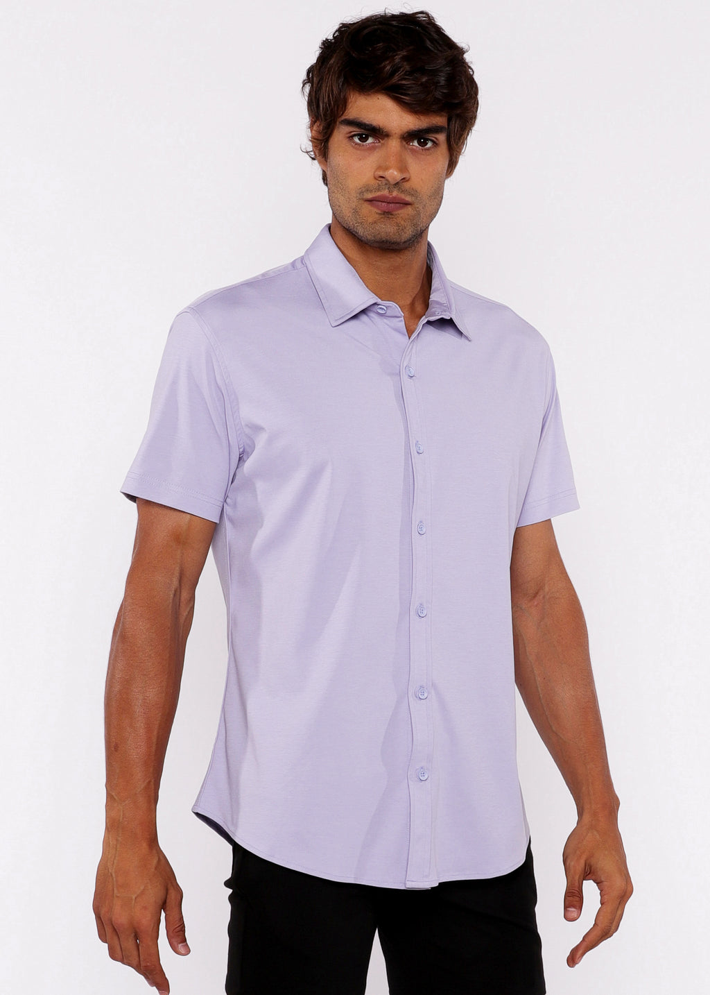 Solid Knit Stretch Jersey Knit Shirt