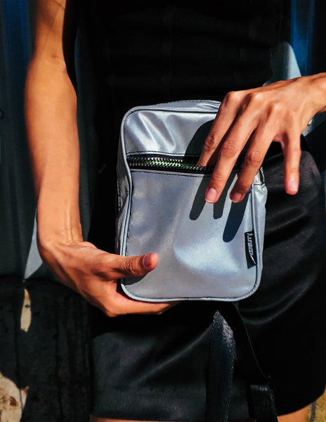 88842: Sidekick | Crossbody Sling Bag | REFLECTIVE Silver