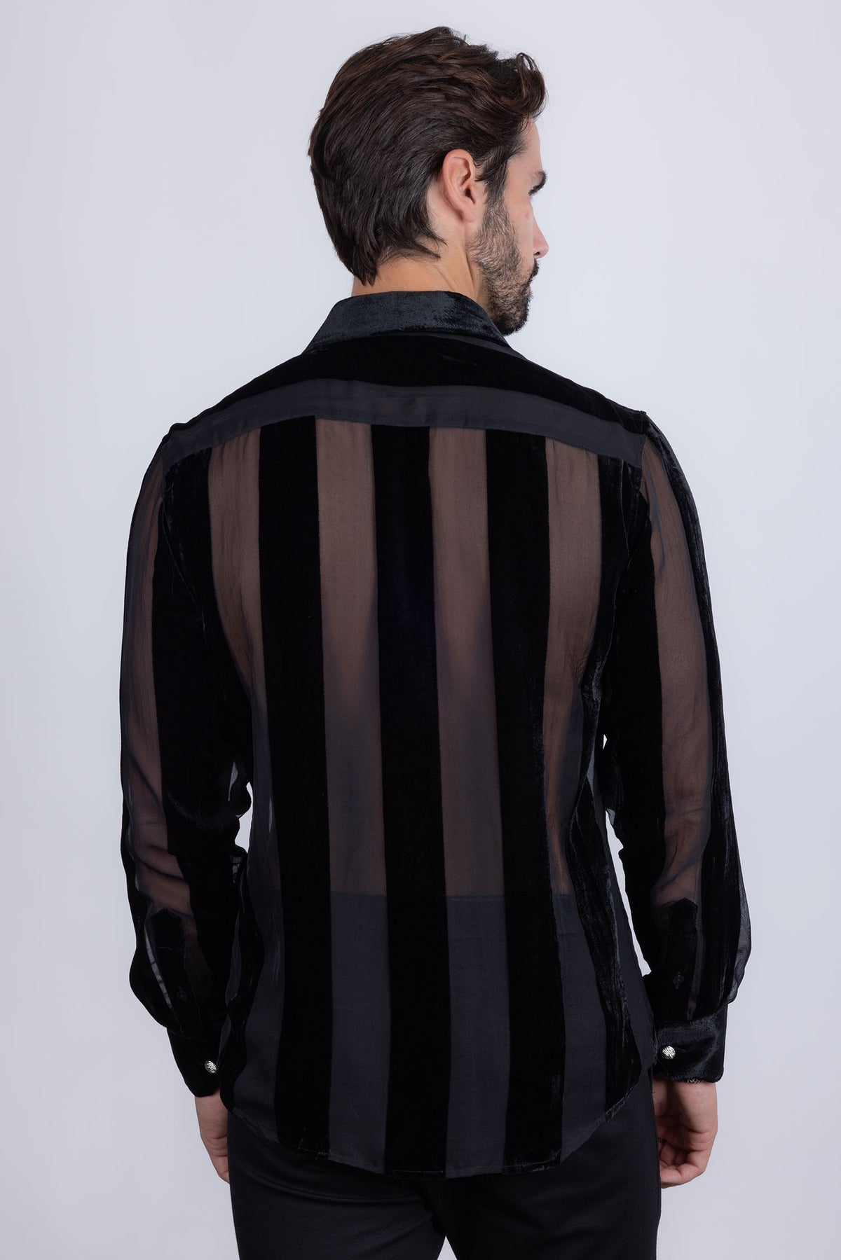 Sheer Stripe Long Sleeve Shirt
