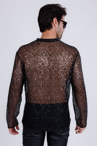 Sequin Long Sleeve Shirt