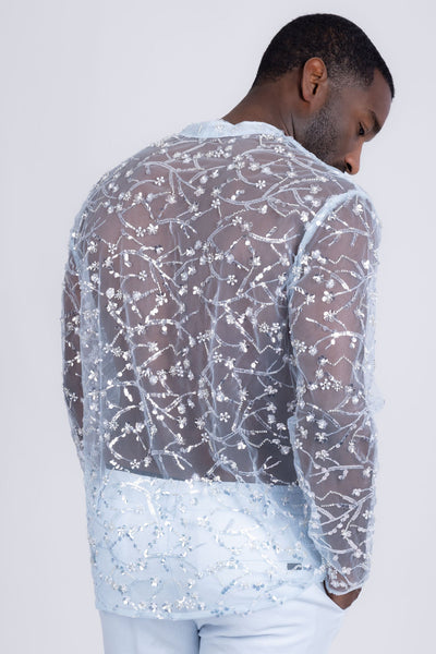 Sheer Sequin Long Sleeve
