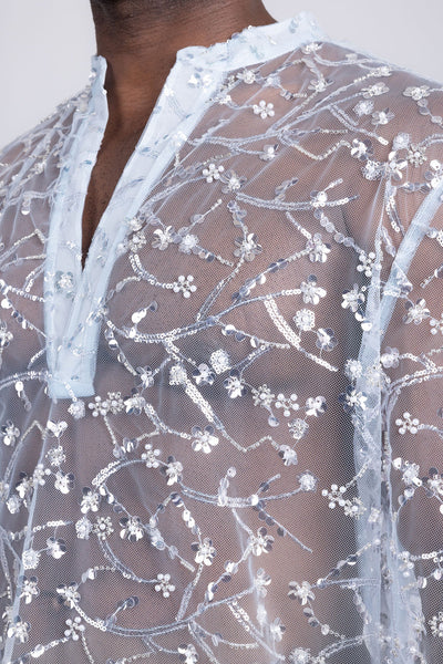 Sheer Sequin Long Sleeve
