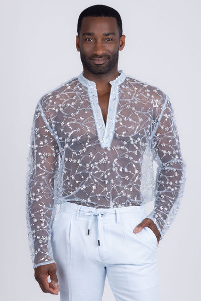 Sheer Sequin Long Sleeve