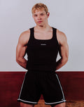 Semi-Square Ribbed Tank Black
