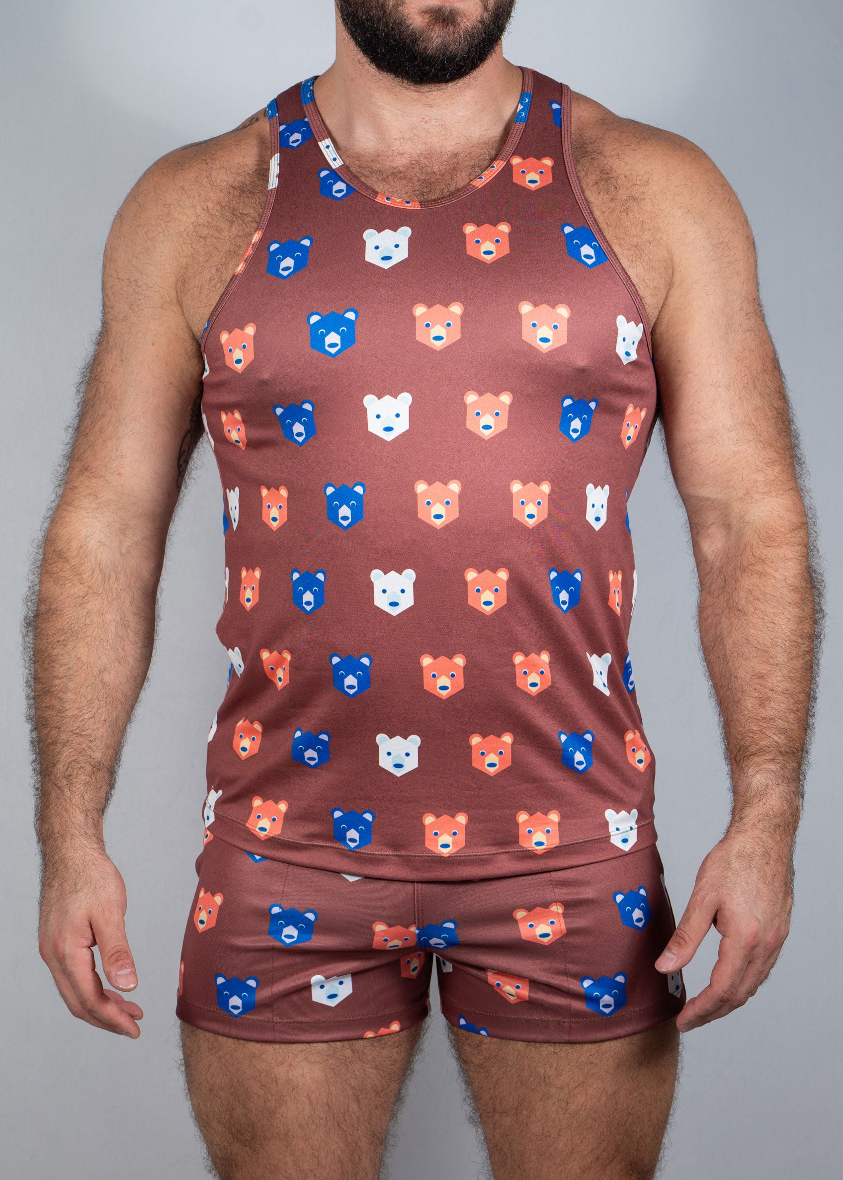 Bear Face Tank Brown