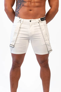 Wade Strapped Shorts - White