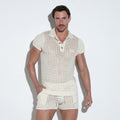 Diamond Knit Polo Off White