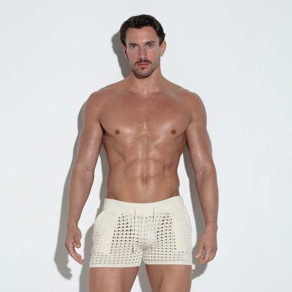 Diamond Knit Mini Short Off White