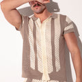 Mosaic Knit Shirt - Taupe Taupe