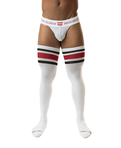 Hook'd Up Thigh High Sock - White