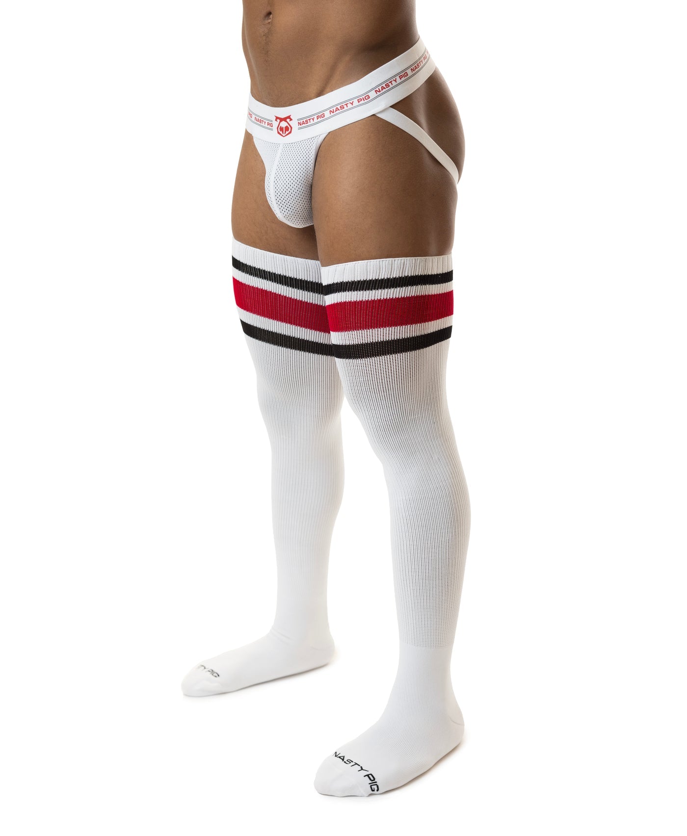 Hook'd Up Thigh High Sock - White White