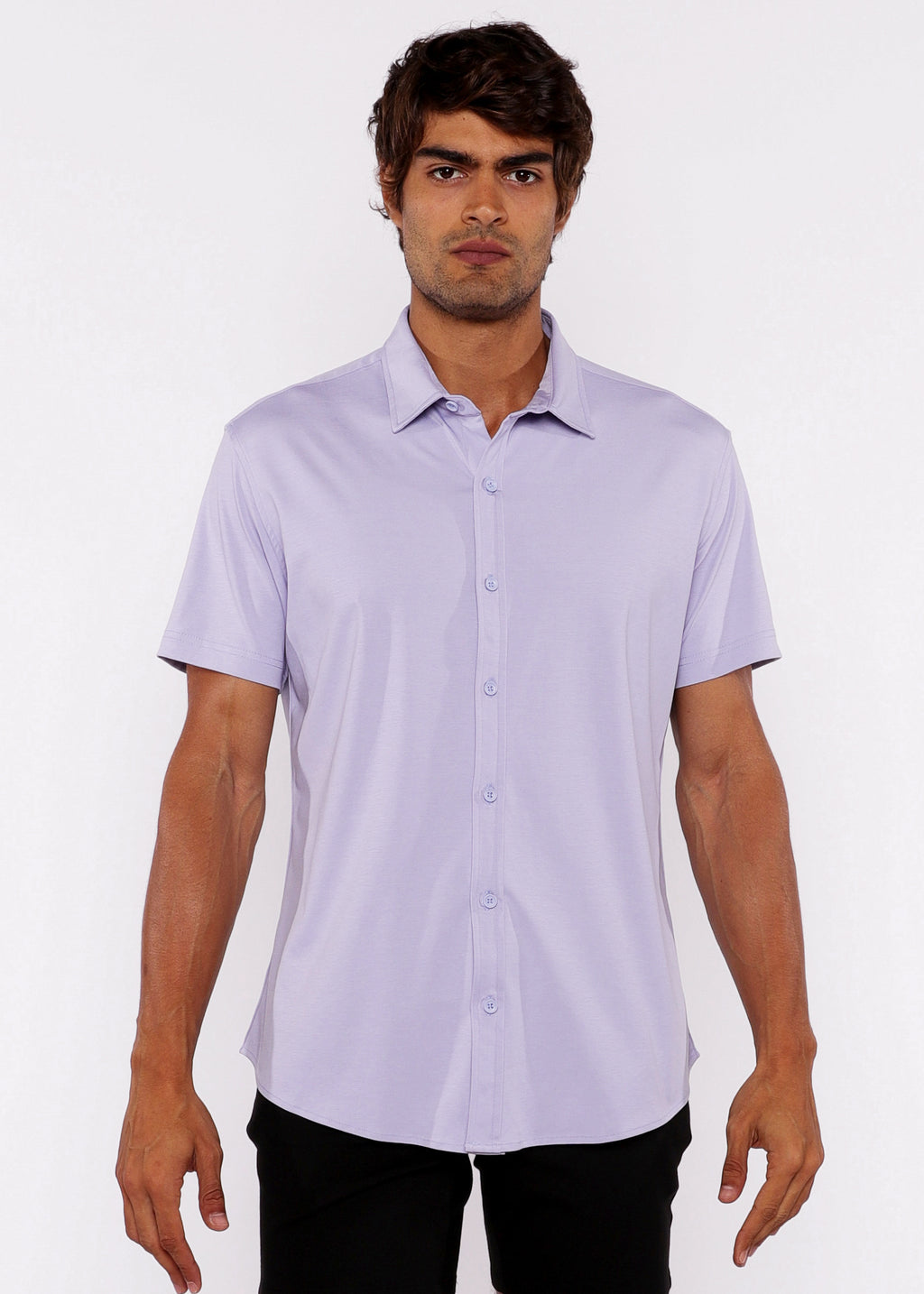 Solid Knit Stretch Jersey Knit Shirt