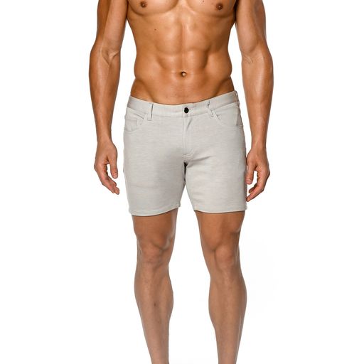 5" Stretch Knit Jean Short - Sand