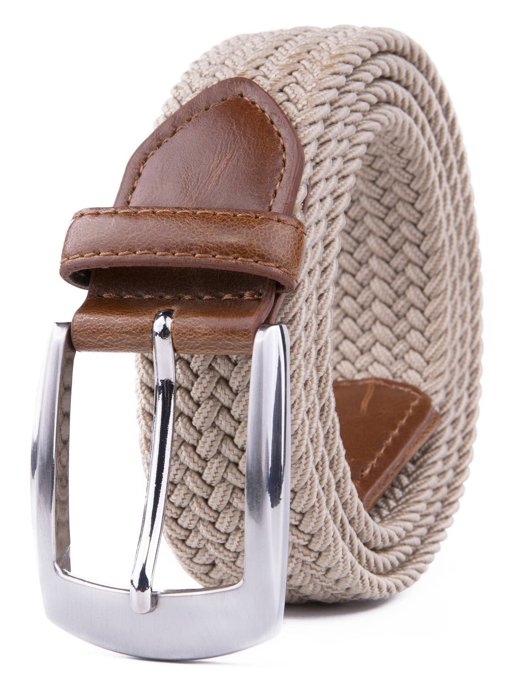 Braided Stretch Belt Beige