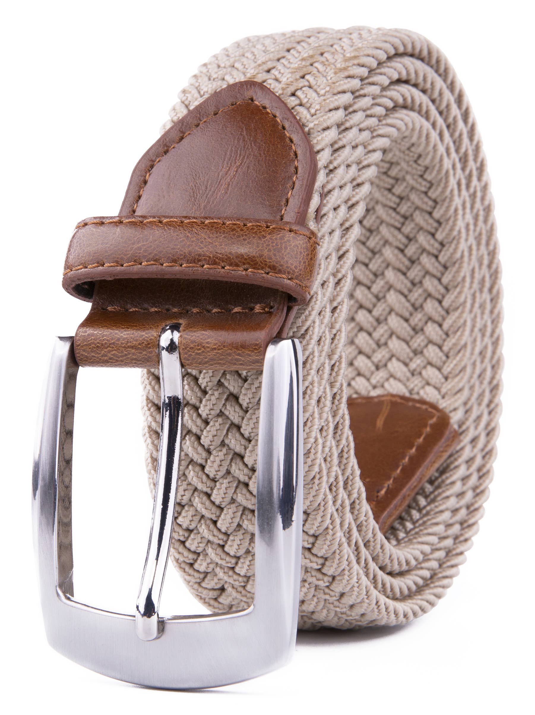 Braided Stretch Belt Beige