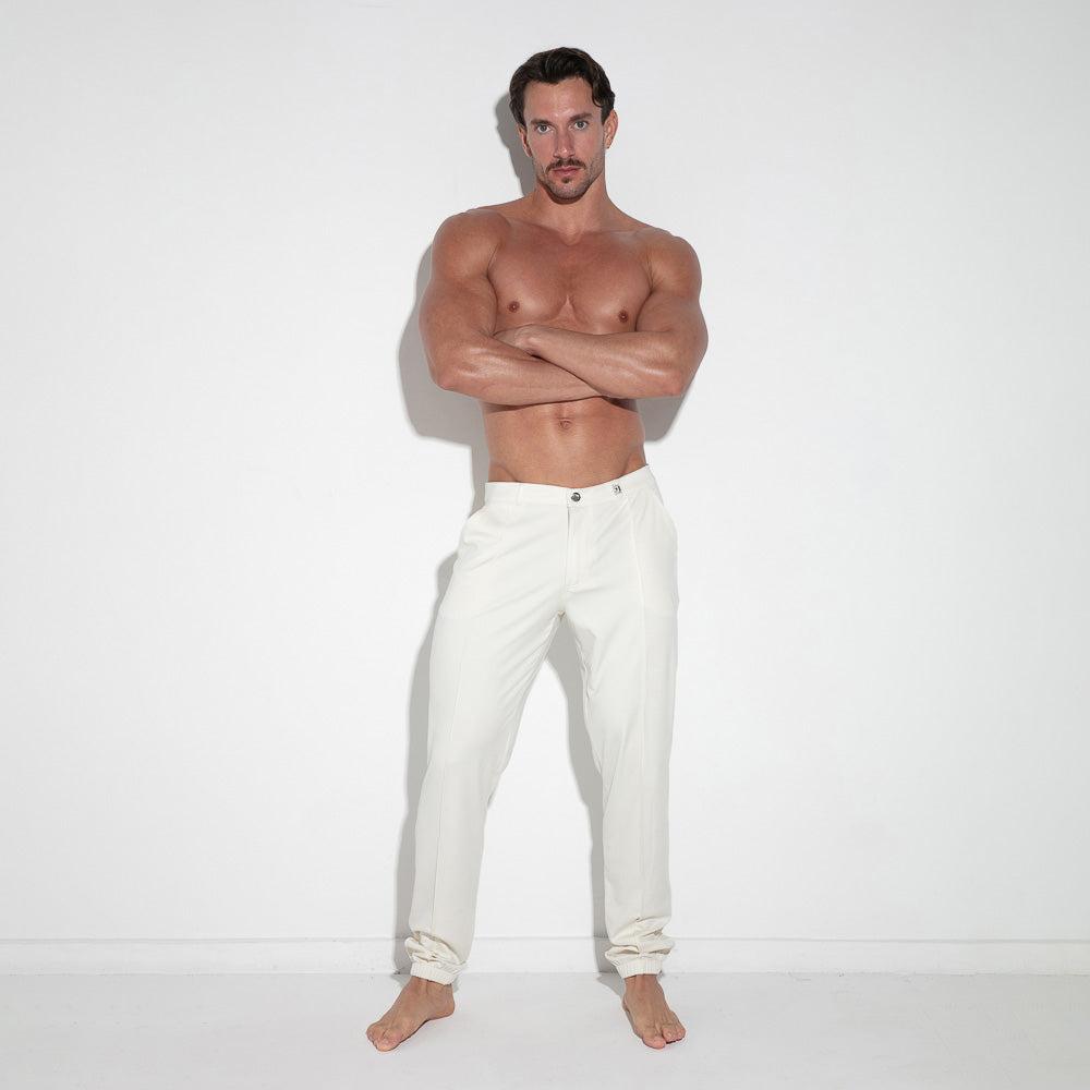 Sleek Cuffed Pant Off White