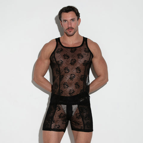 Lace Tank Top Black
