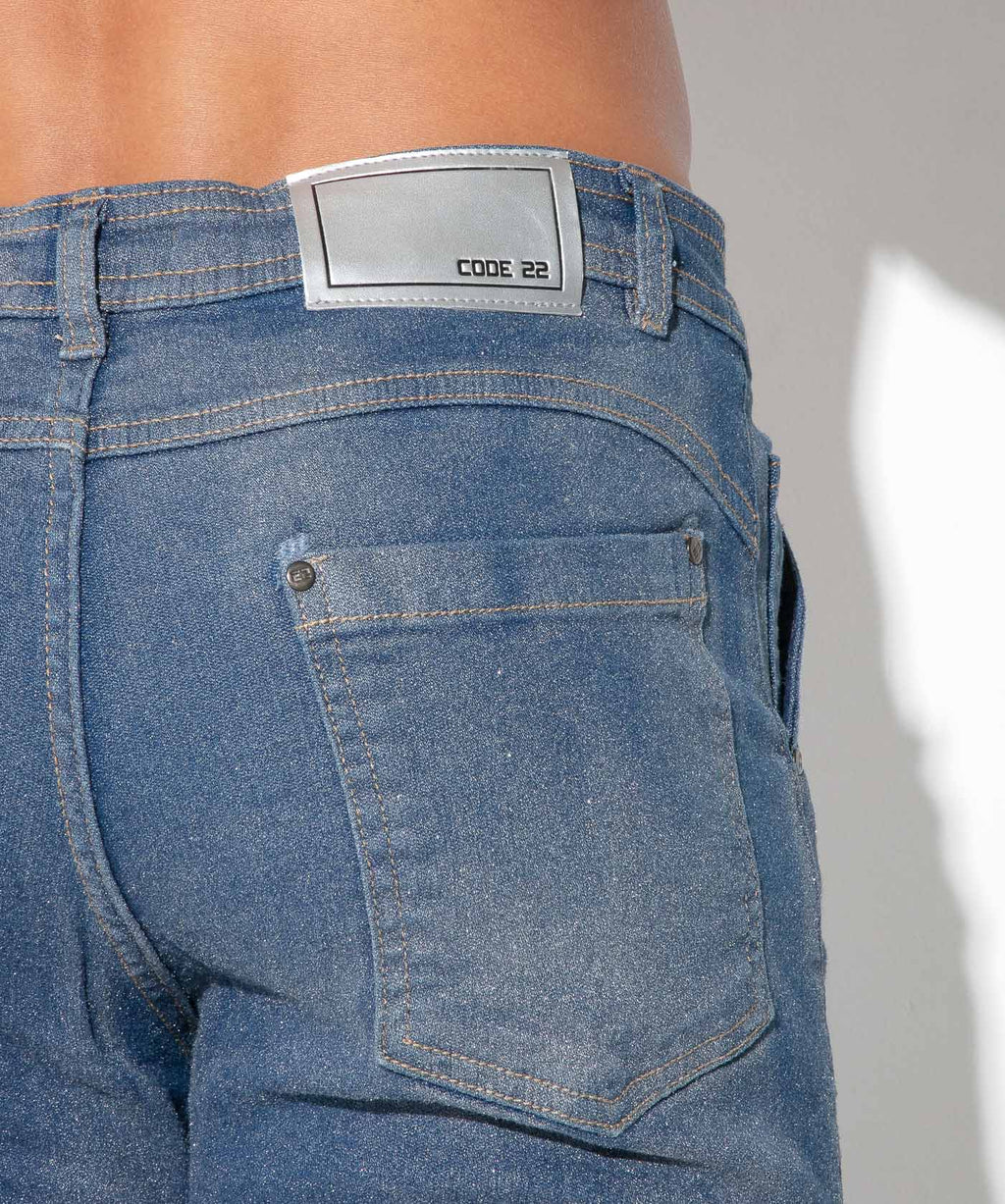 Metallic Denim Jeans