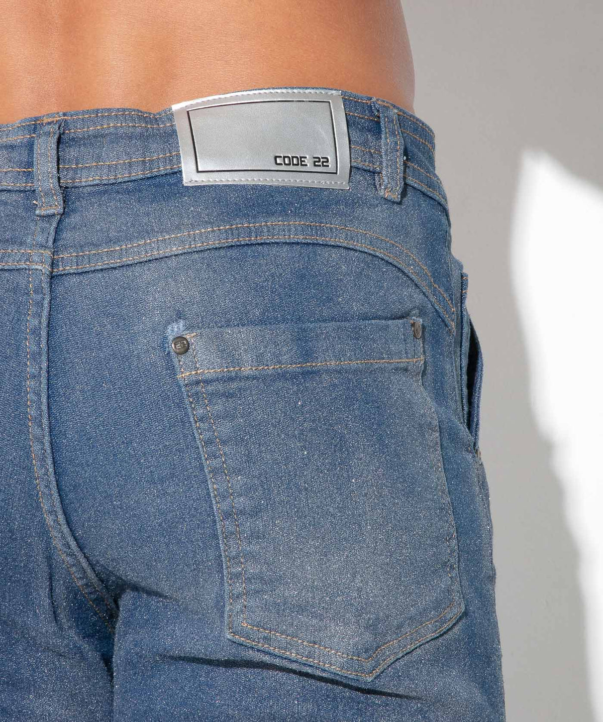 Metallic Denim Jeans