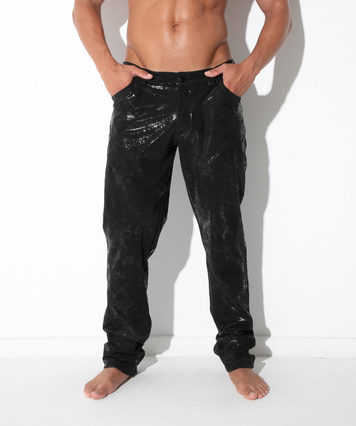 Vintage Leatherette 5-Pocket Pant Black