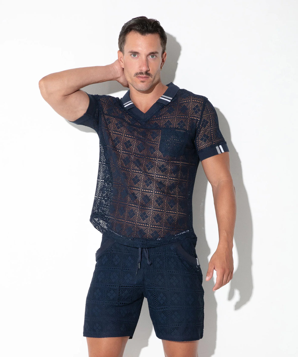 Graphic Lace Polo Shirt