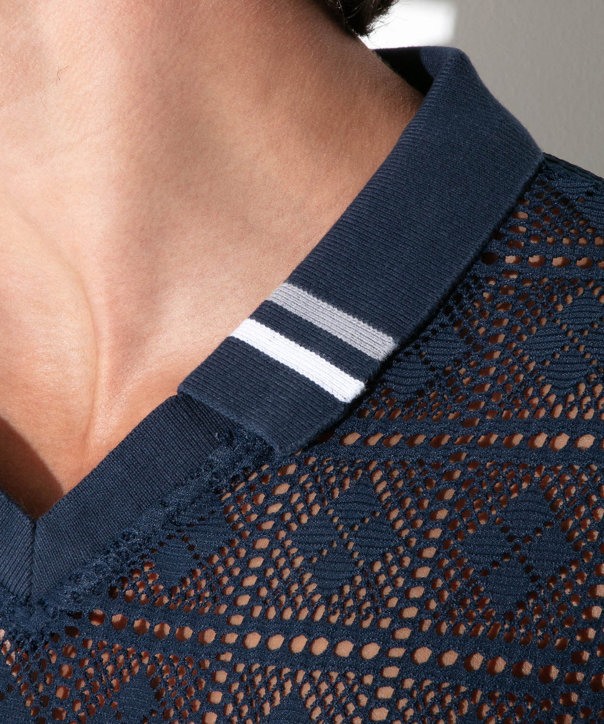 Graphic Lace Polo Shirt
