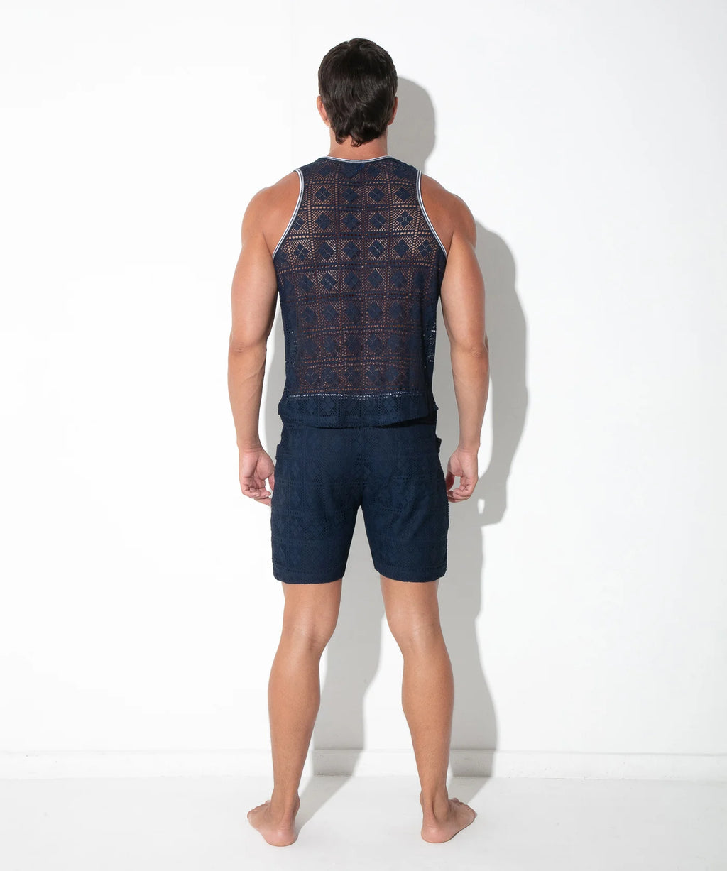 Graphic Lace Tank Top