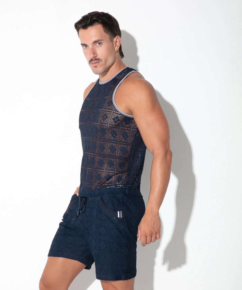 Graphic Lace Tank Top