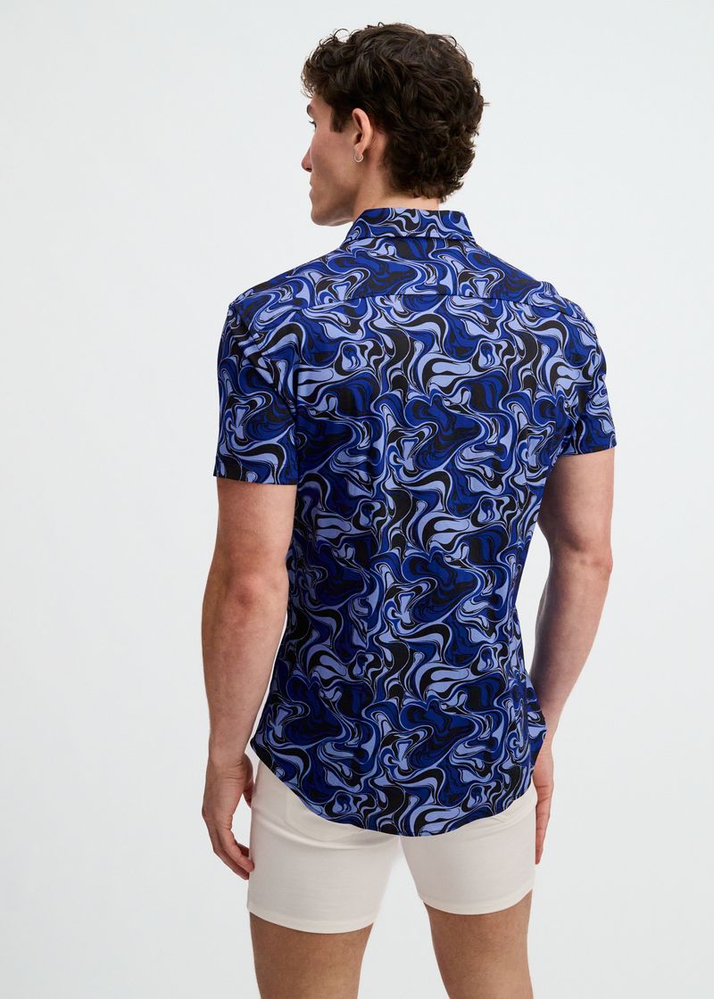 Swirl Open Knit Short Sleeve Shirt