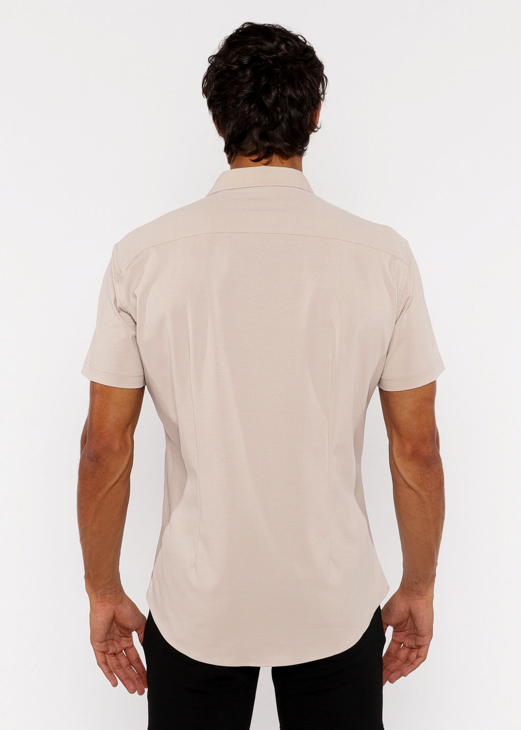 Solid Knit Stretch Jersey Knit Shirt