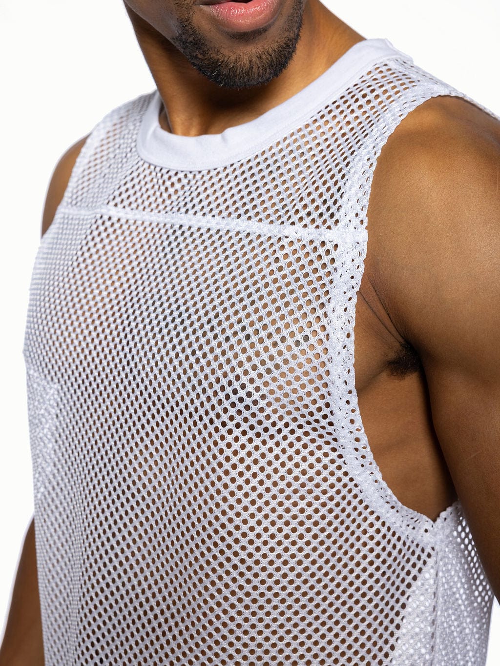 Sleeveless Mesh Practice Jersey White