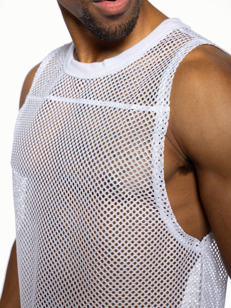 Sleeveless Mesh Practice Jersey White