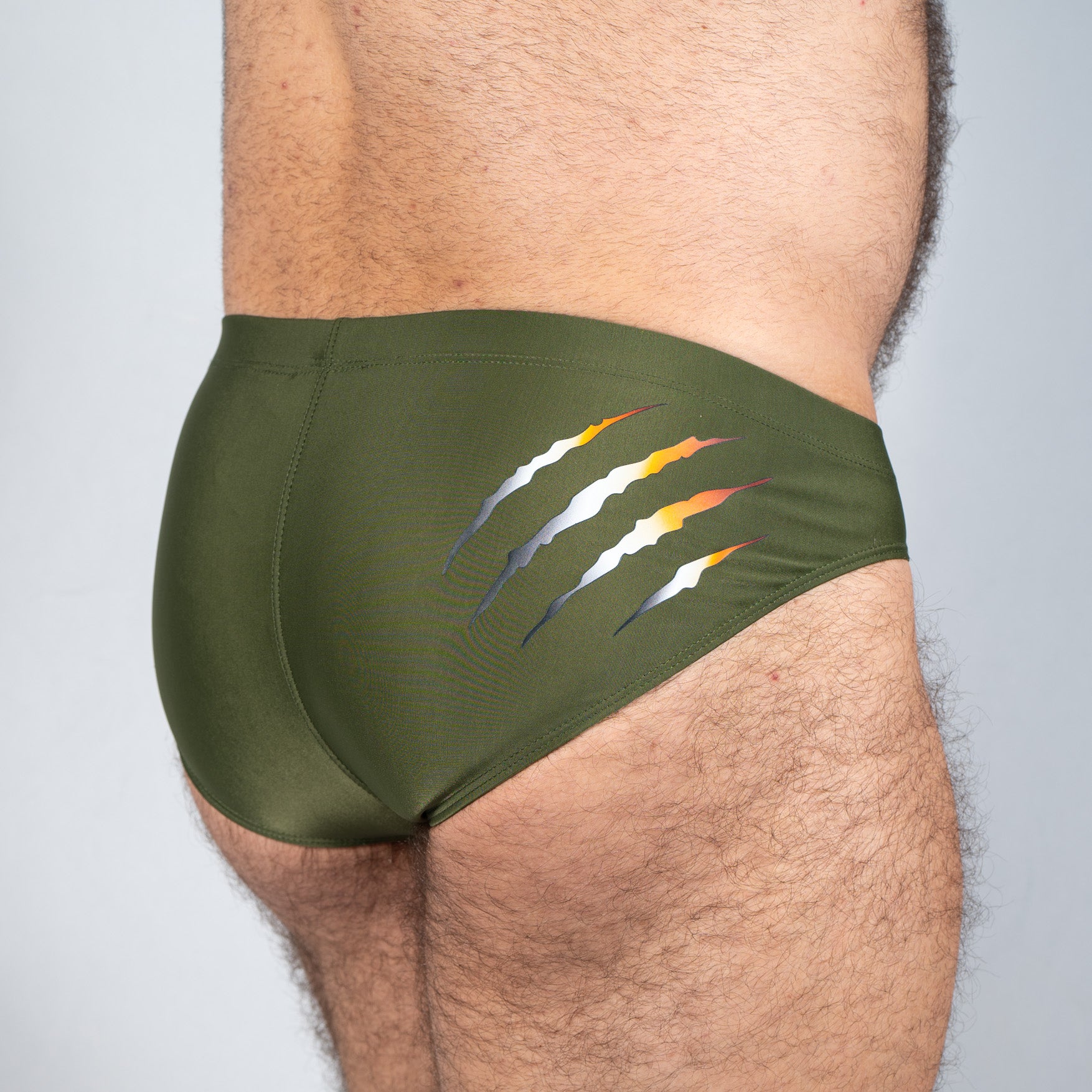Bear Scratch Swim Brief Olive