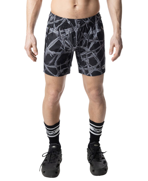 Barbed Wire Rugby Short Black