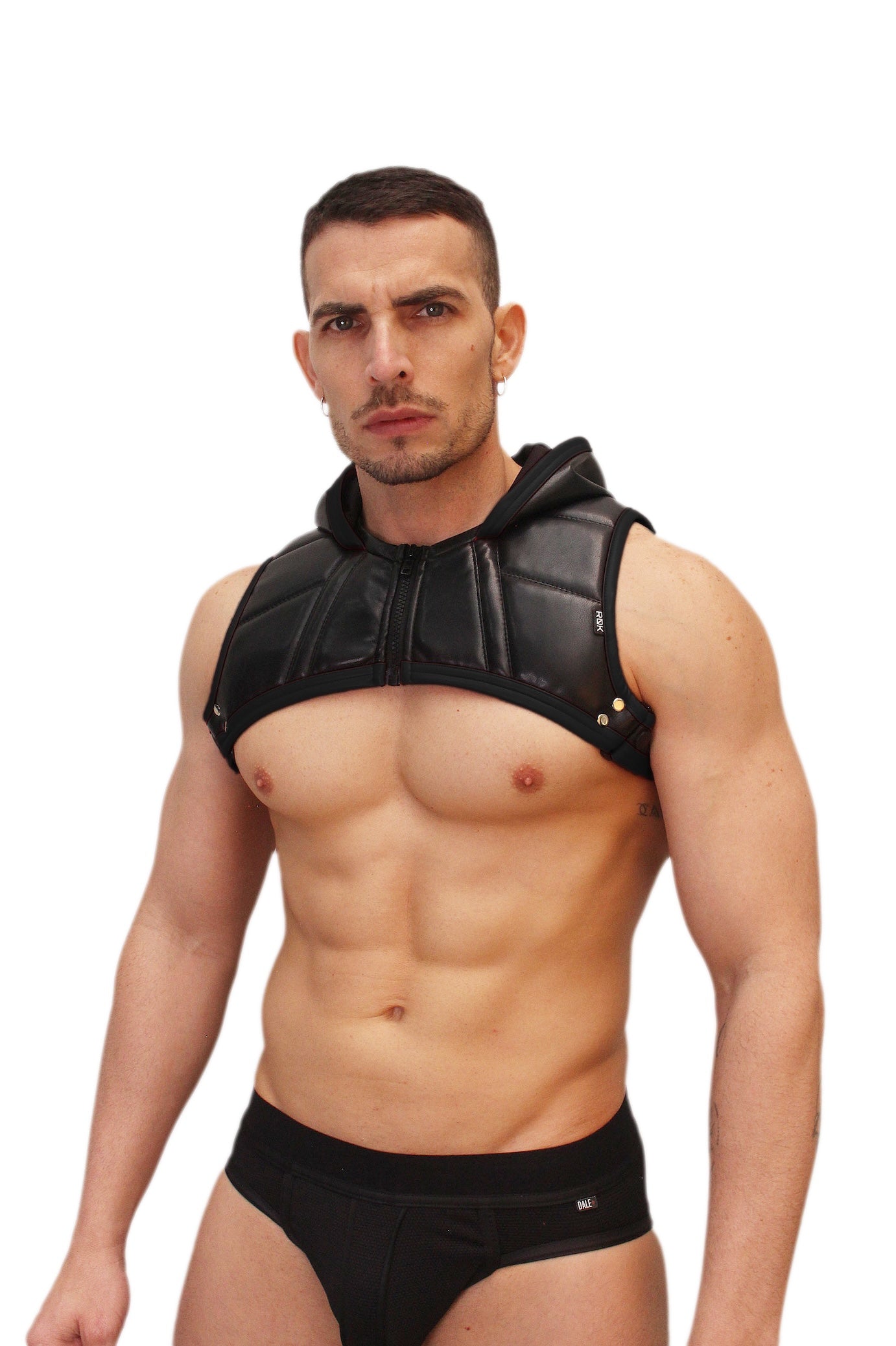 Biker Swat Hooded Crop Black