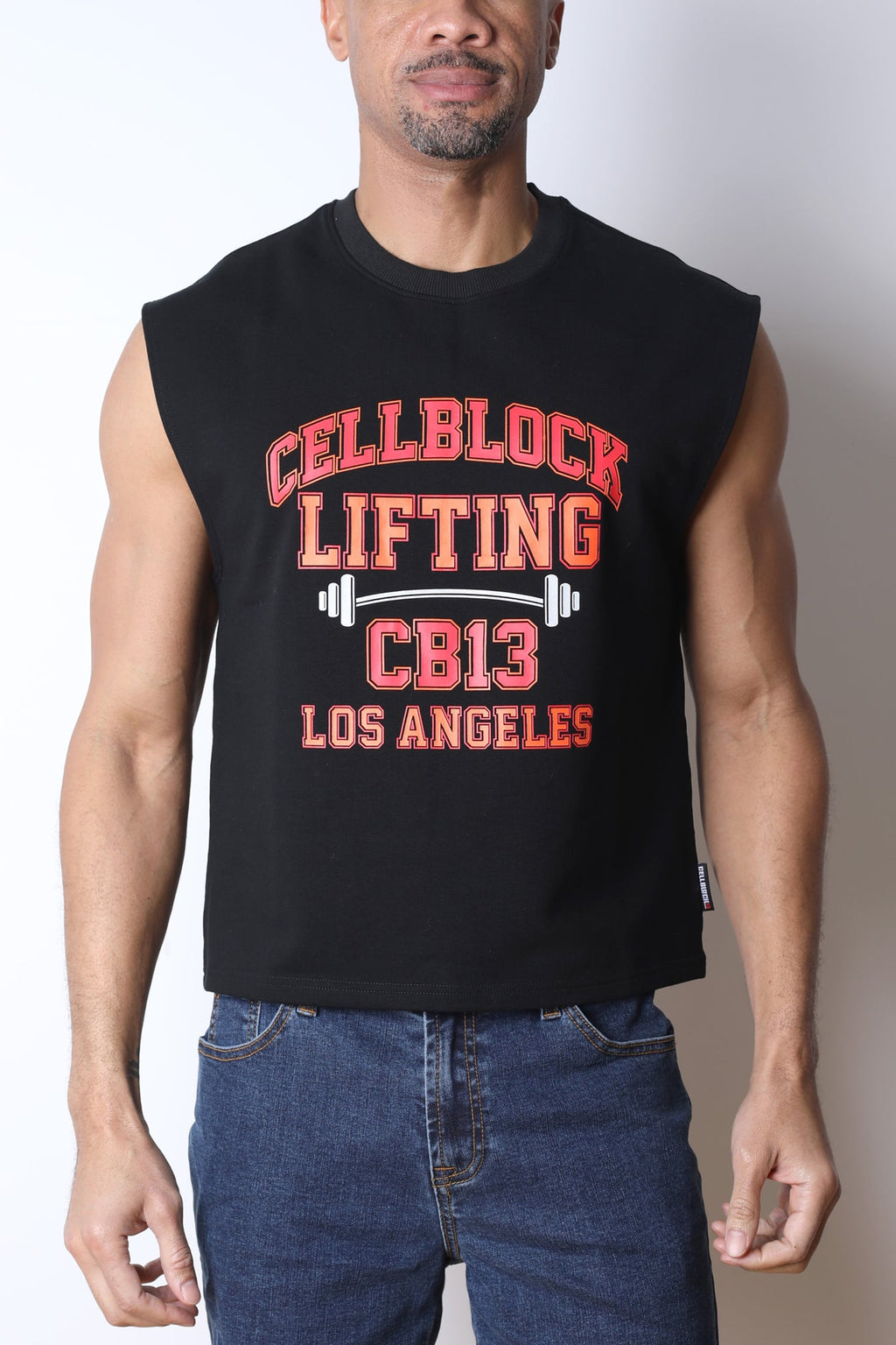 CB13 Lifting Club Cropped Tank Black